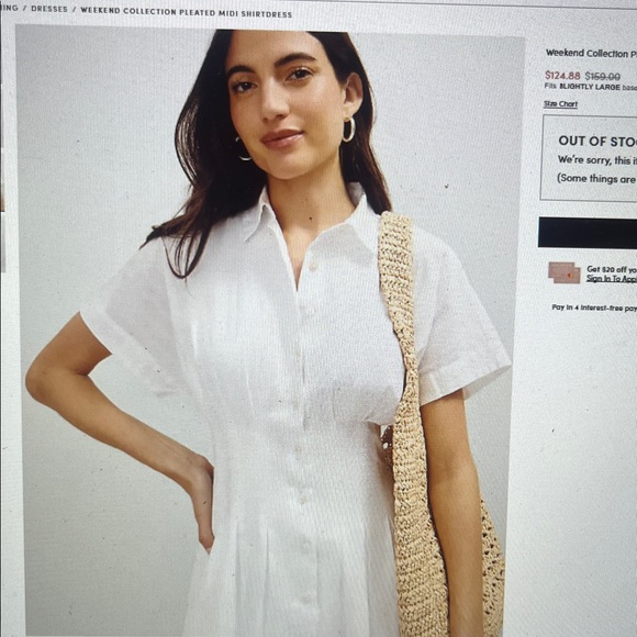 Ann Taylor White Midi Dress with Buttons - Picture 3 of 8